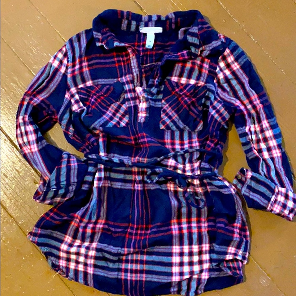 Liz Lange Maternity Blue&Pink Plaid shirt sz M